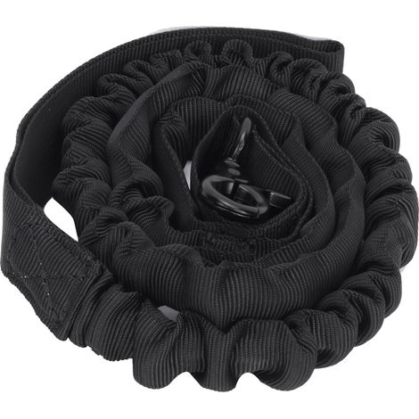 Laisse élastique de traction en nylon Outdoor Tactics pour chien, idéale pour la marche et le camping (noire). (1/5)