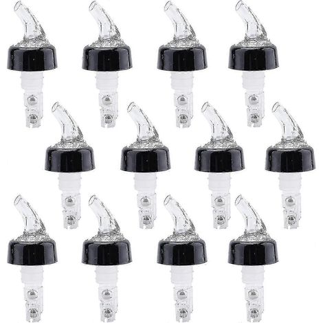 Lot de 12 doseurs automatiques pour bouteilles, becs verseurs de 30 ml anti-fuites, doseur rapide pour spiritueux, vins et cocktails, idéal pour le bar à domicile. (1/5)