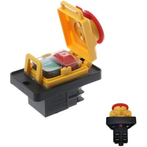 FENOPLASTICAInterrupteur magnétique étanche IP54 250 V 12 A Commutateur de maintien d'urgence pour environnements difficiles 4 broches - KJD12 (1/5)