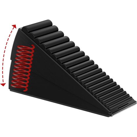 Heavy Duty Door Stopper, Adjustable Spring Large Stopper, 3 Inches High Tall Wedge Stoppers for Bottom of Door, Door Stop Suits Any Heavy Door, Black (1/5)