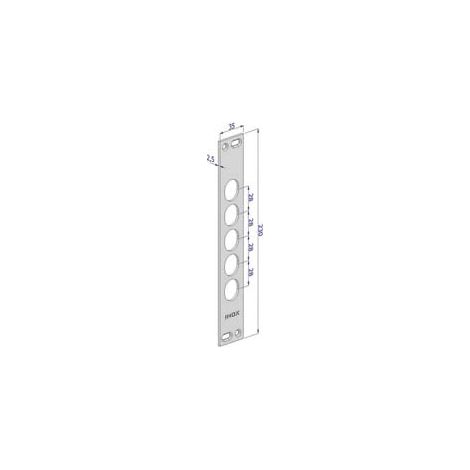 CONTROPIASTRA P/SERRATURE PORTE BLINDATE IN ACCIAIO INOX INT.28 CP2500  (CP2500XAI28)    SECUREMME
