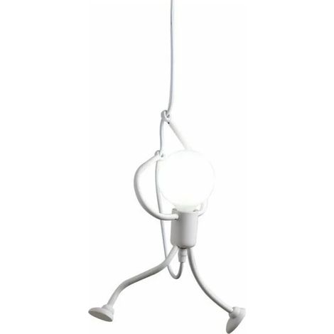 Luminaires suspendus créatifs modernes de petites personnes Blanc personnes dessin animé suspension lustre chambre enfant D26 × H 140 cm E27 suspension lustre accessoires