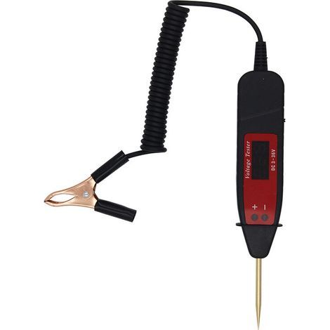 Lápiz probador de circuitos automotrices de 3-36 V, lámpara de prueba para automóviles, comprobador de voltaje para vehículos, determina la polaridad positiva y negativa de la batería, comprobador elé (1/5)
