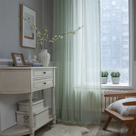 JSSEVN - Cortinas opacas de algodón y lino de estilo bohemio, 150 x 220 cm, gancho hueco, fabricadas en poliéster y lino. (1/5)