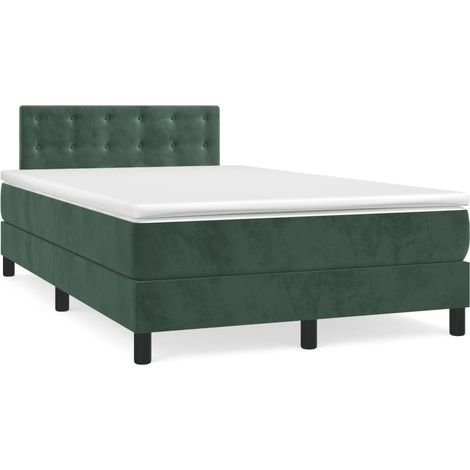 vidaXL Sommier à lattes de lit avec matelas vert foncé 120x190 cm