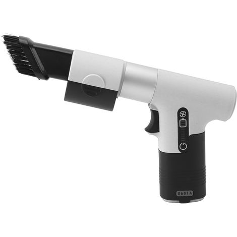 Souffleur électrique à double usage (soufflage et aspiration), 120 000 tr/min, batterie 3 000 mAh, 3 vitesses réglables, 2 embouts, sans fil, gris. Idéal pour ordinateur et voiture. (1/5)