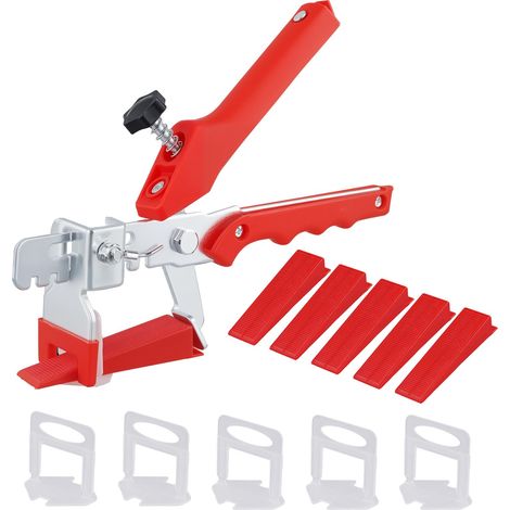 Lot de 701 systèmes de nivellement de carrelage de 2 mm, comprend 200 cales de 7,5 cm, 500 clips d'espacement de carrelage de 2 mm avec 1 pince de nivellement pour installation de carrelage (1/5)