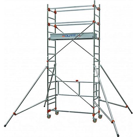 Echafaudage roulant et pliant - Hauteur de travail maximale 4.80m - 613353
