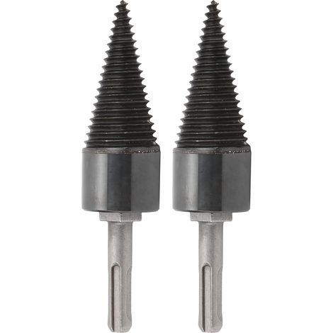 2pcs Foret de Fendeur de Bûches de Bois de Chauffage Torsadé, Forets de Fendeur de Bois, Tournevis à Cône de Vis de Forage Robuste pour Perceuse à Main (32mm) (1/4)