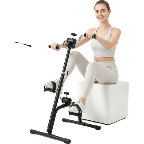 Bicicleta estática, resistencia ajustable, altura ajustable de 80 a 100 cm, capacidad de peso máximo de 120 kg, base antideslizante, ligera y portátil. (1/5)