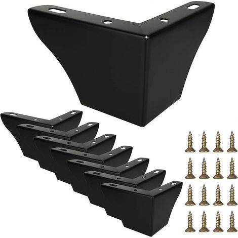 Verstellbare Schrankbeine, 8er-Set, Schrankfüße 8 cm, schwarze Metallmöbelbeine, Tischbeine, Ersatzfüße für Schränke, Kommoden – 8 x 11 cm