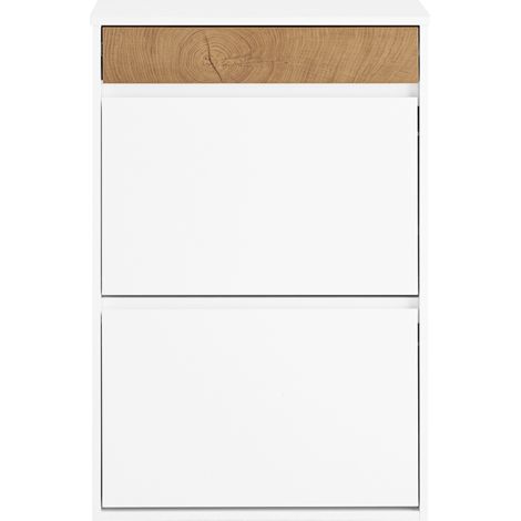 SoBuy Two-Door Shoe Cabinet White 61x26x91cm Functional FSR205-WN