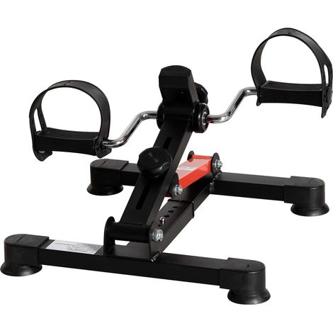 Pédalier d'appartement mini vélo d'appartement résistance ajustable écran LCD 33-43 x 40 x 24,5-34,5 cm en acier noir (1/5)