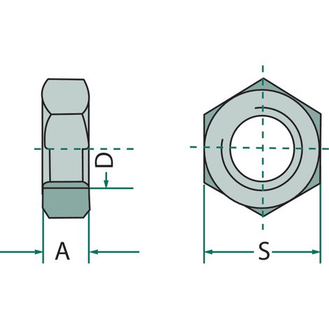 Écrou hexagonal 6 mm 10 mm