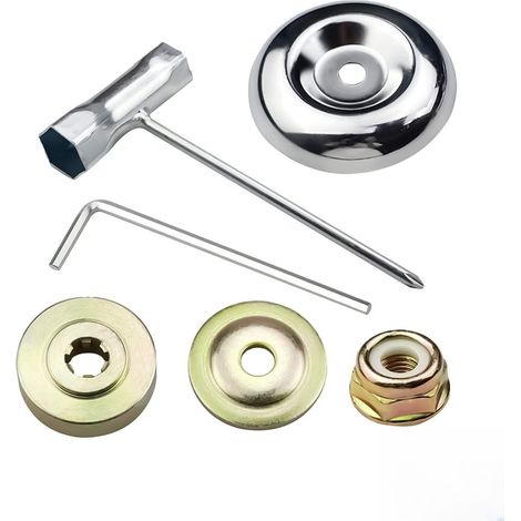 kit ecrou Tete debroussailleuse Universelle, Réparation pour Débroussailleuse, 6 Pièces avec Écrous Métalliques, Plaques de Fixation et Adaptateur Lames Tondeuse Outils Jardin Agriculture - (1/5)