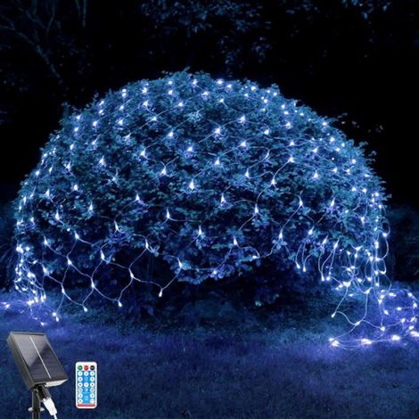 Filet solaire 3×2 m/192 LED, 8 modes, télécommande, imperméable, balcon/clôture/Noël. Label (1/5)