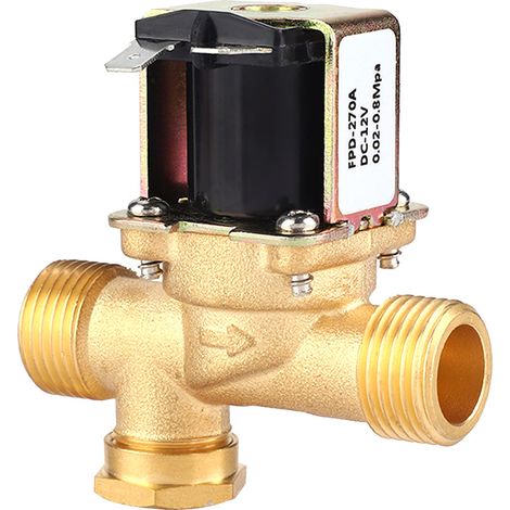 1/2"-Messing-Magnetventil, normalerweise geschlossen, 12-V-Gleichstrom-Wasserzulauf (1/4)