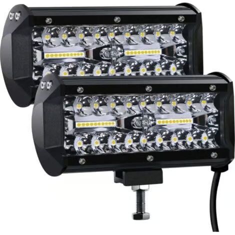 Projecteur de travail LED 12 V 300 W 7 pouces, projecteur antibrouillard LED étanche IP67 12 V pour voiture, camion, tracteur, SUV, bateau (2 pièces) (1/4)
