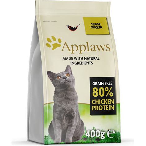 Applaws Natural Complete Grain Free Cibo Secco per Gatti Anziani al Pollo, Sacchetto Richiudibile da 400g (1/5)