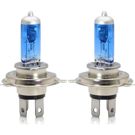 H4 P43t Phares halogènes 60/55W 5000k Blanc chaud Faisceau de route/Feux de croisement Lampe 12V Auto Voiture Moto Ampoule, 2 pièces (1/3)