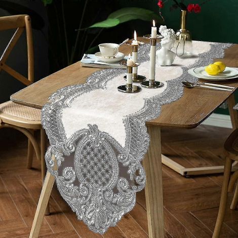Mantel de terciopelo floral elegante y chic, lavable, para mesa, decoración de comedor, bodas, fiestas, banquetes, Halloween y Navidad. (1/4)