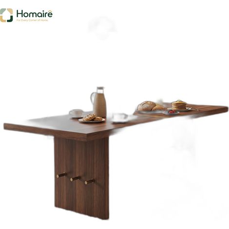 Schreibtisch mit Ablage aus MDF Walnuss 180 x 75 x 75 cm HOMAIRE (1/5)