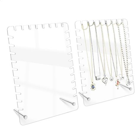 Soporte para collares de 2 piezas, expositor para collares, organizador vertical para joyas, organizador y expositor. (1/4)