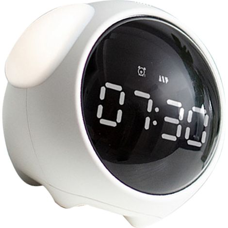 Niedlicher Hundewecker mit multifunktionaler LED-Digitaluhr, Sprachsteuerung und Nachtlicht (weiß) (1/5)