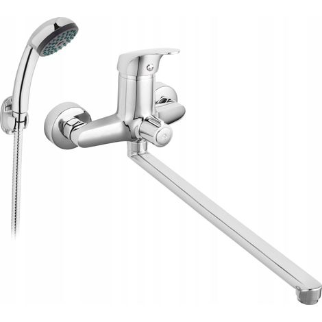 Ferro ONE Wannenarmatur Chrom mit langem Wandauslauf