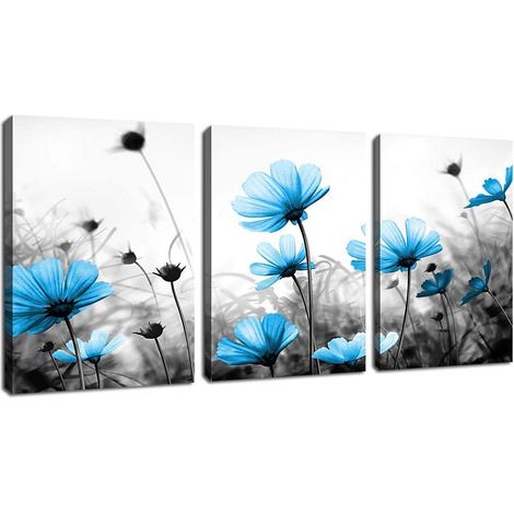 Tableau Murale Or Feuille - Toile Abstraite Moderne Plantes Contemporaines - Décor Intérieur Chambre Salle De Bain Salon Cuisine Bureau - Cadre En Bois Prêt À Accrocher - 30 X 40 X 3 cm - Lot De 3