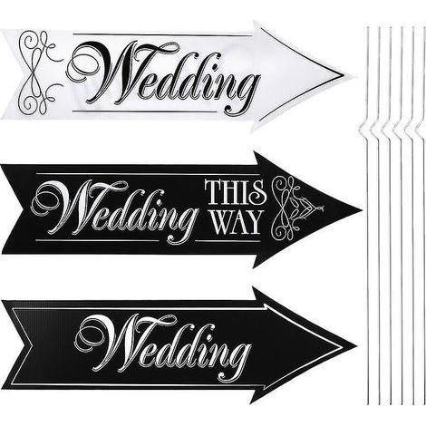 Panneau de signalisation routière en plastique ondulé pour mariage (1/3)