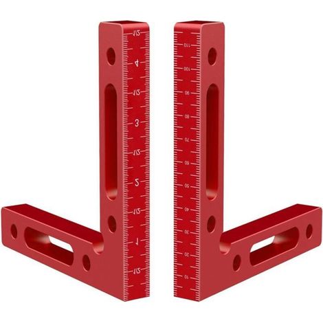 Equerre positionnement - Aluminium anodisé Angle droit précis - Travail du bois - 12 cm Lot de 2 (1/5)