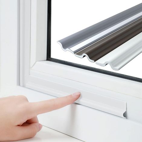 Tira de sellado de espuma autoadhesiva para ventanas, resistente al viento, de 118 pulgadas, cinta aislante para ventanas y tira de sellado lateral para puertas con aislamiento acústico. (1/2)