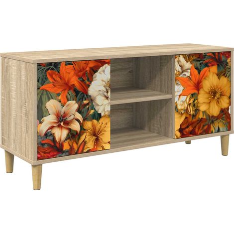 TV-Schrank GENNEP 102 x 33 x 50 cm Sonoma Holzwerkstoff vidaXL (1/5)