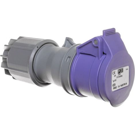 Enchufe port谩til 16A 3P 24V morado IP44 giratorio 263V