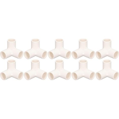 Raccords de tuyauterie à 3 voies Connecteur coudé en plastique PVC 25 mm diamètre intérieur pour conduites d'eau Connexions tente serre meubles 10 pièces Durable haute (Blanche) Blanche - (1/5)