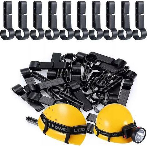 20 clips de fixation pour lampe frontale de casque - Crochet pour lampe frontale - Clip pour lampe de casque (1/5)
