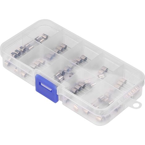 50 fusibles en verre à action rapide, calibre 10, 20 mm, assortiment pour boîtes à fusibles à action rapide (1/5)