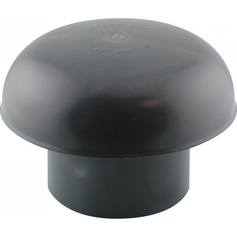 Interplast – Chapeau de ventilation Ø 100 mm – PVC avec moustiquaire intégrée – Pour raccordement canalisations – Couleur gris ardoise