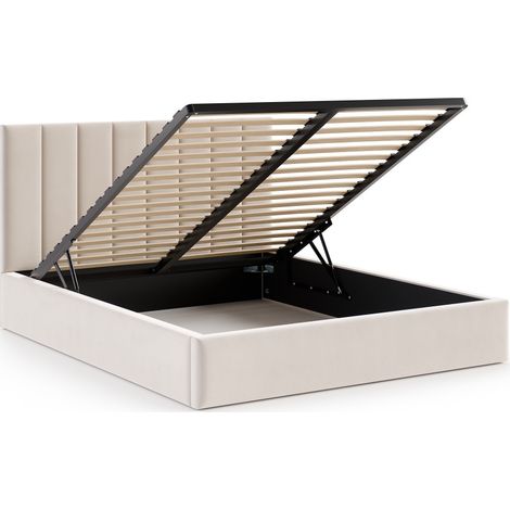 Lit coffre Colorado 120x200 - Sommier inclus Crème (1/5)