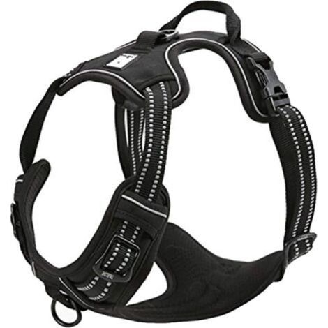 Verstellbares, reflektierendes Hundegeschirr, verhindert Ziehen, strapazierfähige Hundeweste, Autositz, Nylon, TLH5651, Hundeleine, Husky (M)