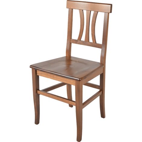 Tommychairs - Chaise ARTEMISIA pour cuisine, bar et salle Ã  manger, robuste structure en bois de hÃªtre peindrÃ© en couleur noyer et assise en bois
