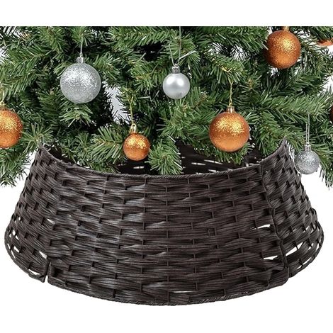 Collier d'arbre Artificiel Décoration en Rotin et Osier de Style Ferme Base d'Arbre de Noël pour le Salon les Arrière-Plans Photo les Bureaux la Chambre l'Appartement les Fêtes et les (1/5)
