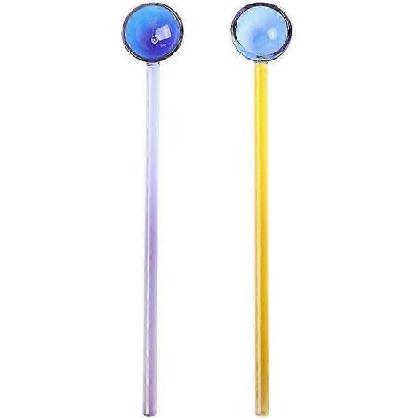 Lot de 2 cuillères en verre résistant à la chaleur, cuillères à mélanger en verre de 18,8 mm, cuillère à café/glace KIIstyle 3 (1/5)