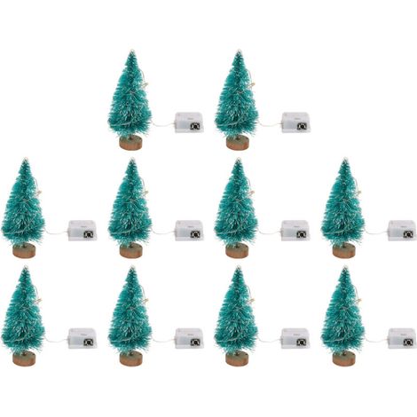 Arbre de noël pour maison de poupée, 10 pièces, Mini décor clignotant 1:12, décoration Miniature pour maison de poupée (1/5)