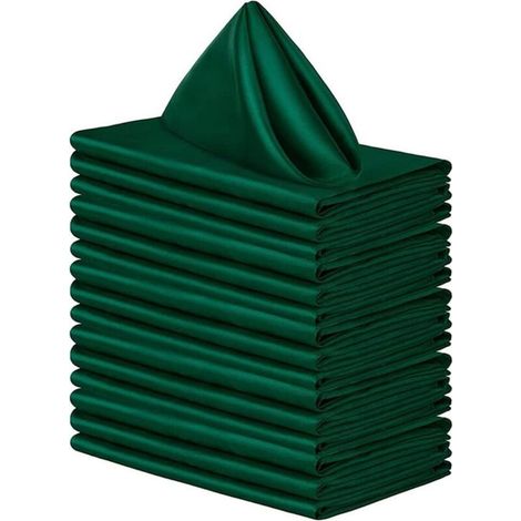 10 serviettes table polyester/coton 30x30 cm – Vert – lavables – pour événements et dners (1/5)