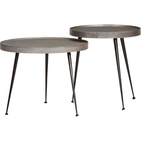 Couchtisch 2 Stk. Silbern Holzwerkstoff