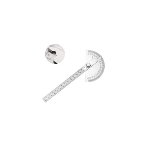 Rapporteur en acier inoxydable de 0 à 180 ° de mesure de bras Outil d'ingénieur Rapporteur de calibre avec règle de 140 mm, règle d'angle universelle pour peinture dessin (1/5)