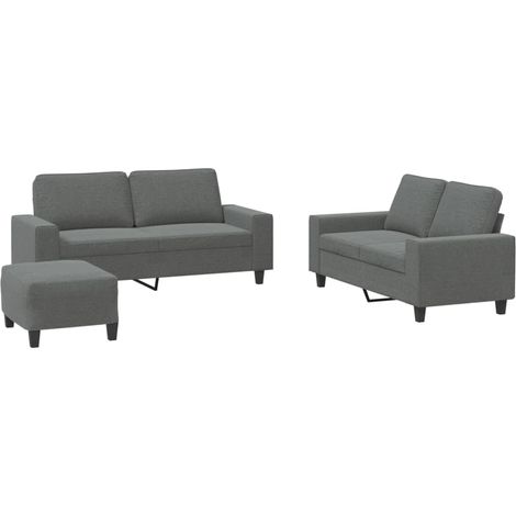 Maison Exclusive - Set di Divani 3 pz Grigio Scuro in Tessuto