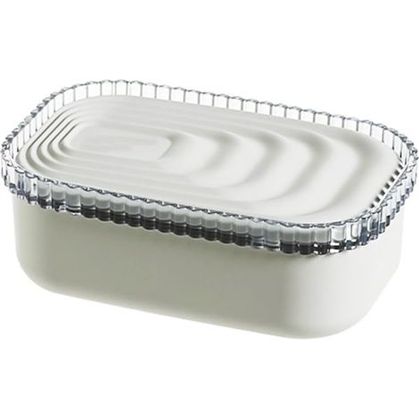 Layer Square Soap Box with Lid Container for Bathroom and (1/4)